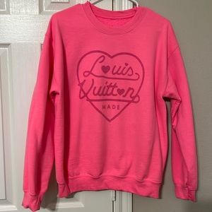 Hot Pink LV  Sweatshirt Sz M